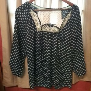 🌹Tribal Design navy blue tunic